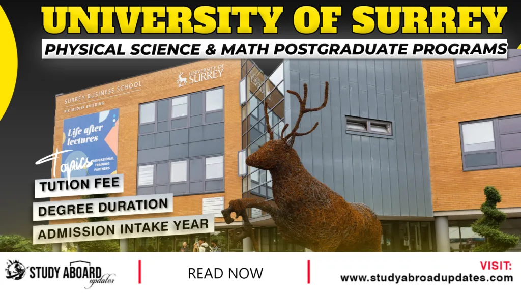 Physical Science & Math Postgraduate Programs