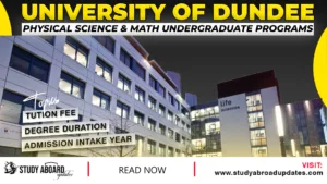 University of Dundee Physical Science & Math Undergraduate Programs