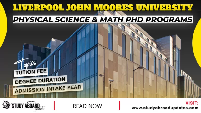 Physical Science & Math phd Programs