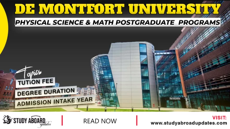 Physical Science & Math postgraduate Programs