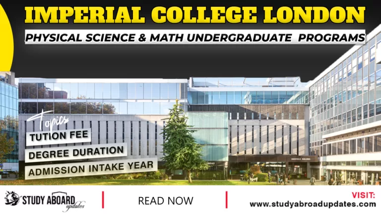 Physical Science & Math undergraduate Programs