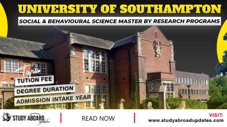 Social & Behavioural Science Master by Research Programs