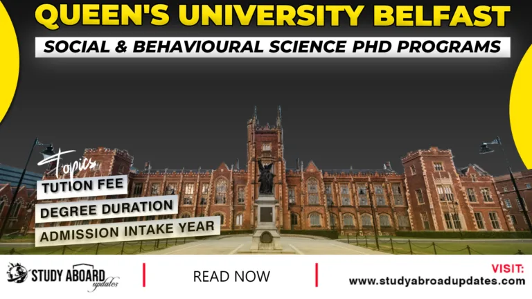 Social & Behavioural Science Phd