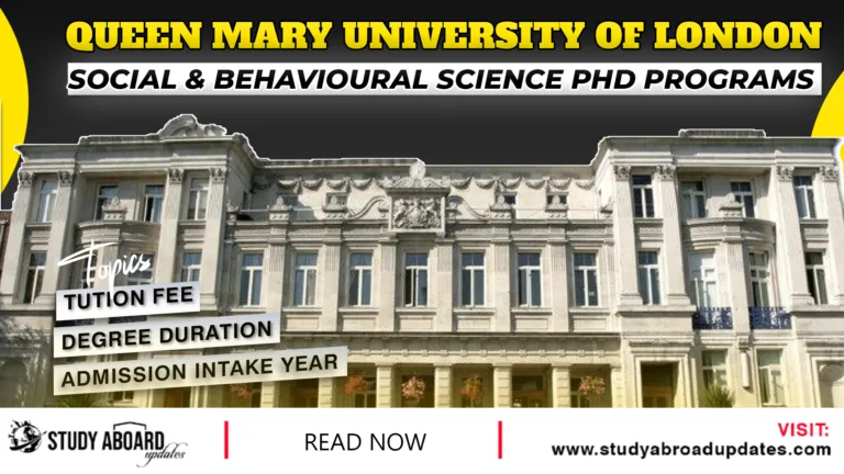 Social & Behavioural Science Phd Programs