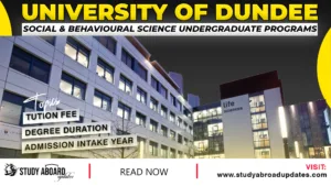 University of Dundee Social & Behavioural Science Undergraduate Programs