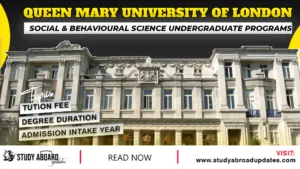 Social & Behavioural Science Undergraduate Programs