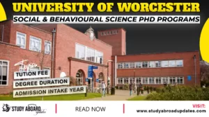 University of Worcester Social & Behavioural Science PHD Programs