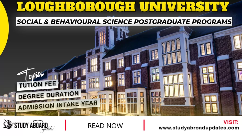 Social & Behavioural Science postgraduate Programs