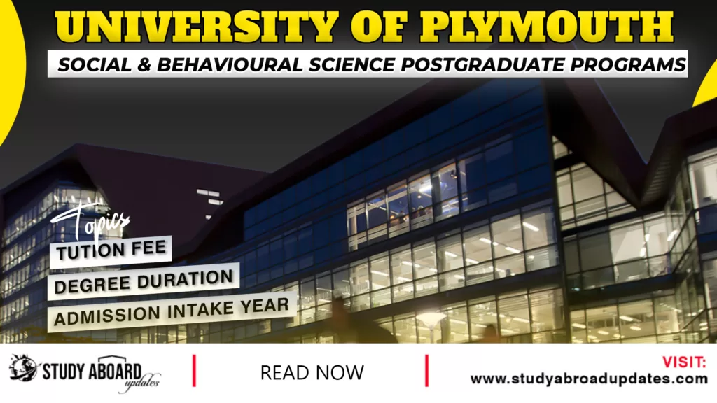 Social & Behavioural Science postgraduate Programs