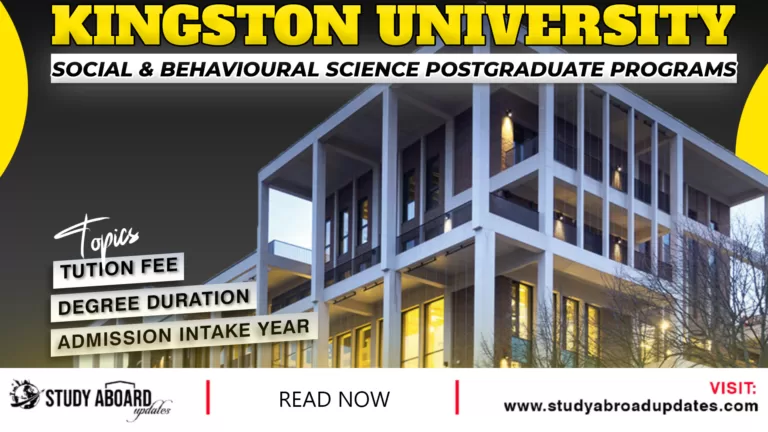 Social & Behavioural Science postgraduate Programs