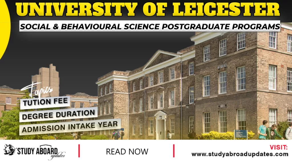 Social & Behavioural Science postgraduate Programs