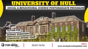 University of Hull Social & Behavioural Science Postgraduate Programs