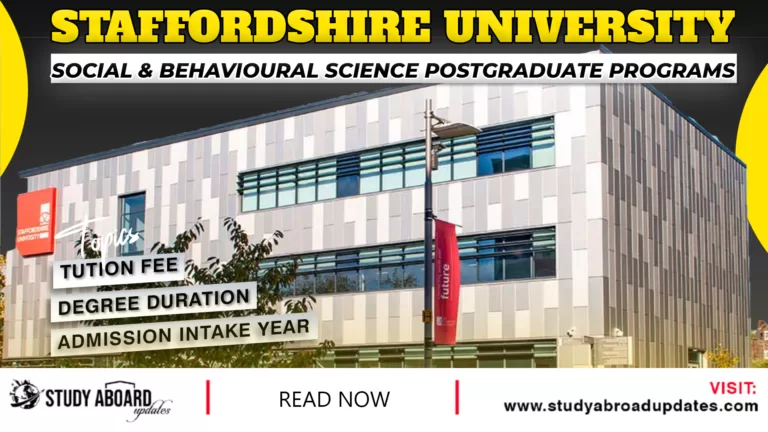 Social & Behavioural Science postgraduate Programs