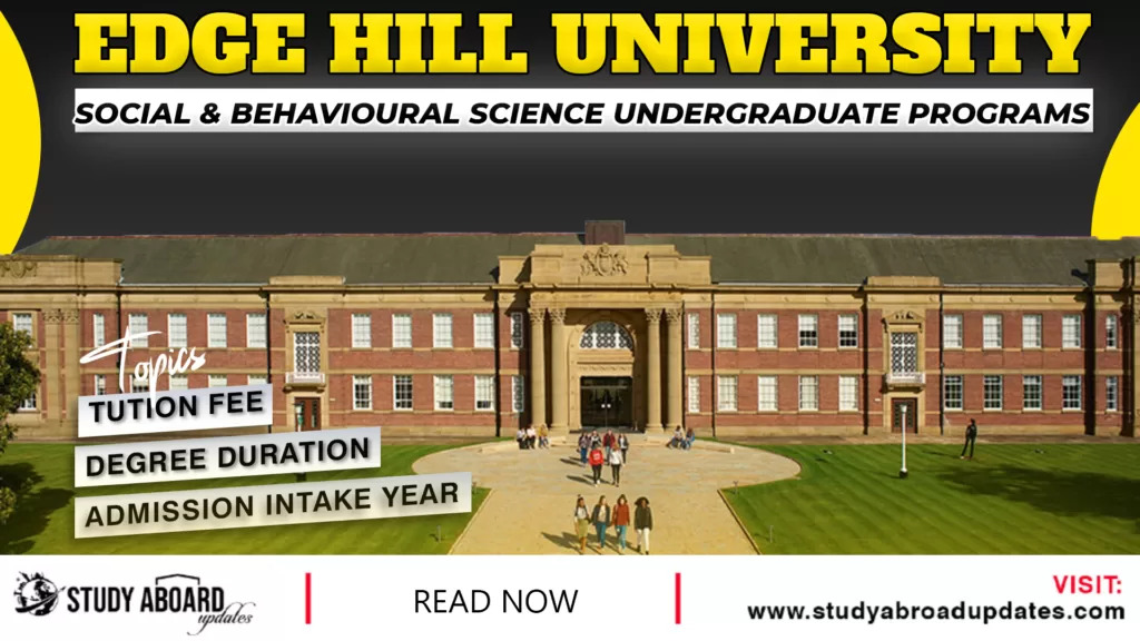 Social & Behavioural Science undergraduate Programs