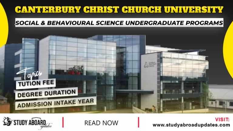 Social & Behavioural Science undergraduate Programs