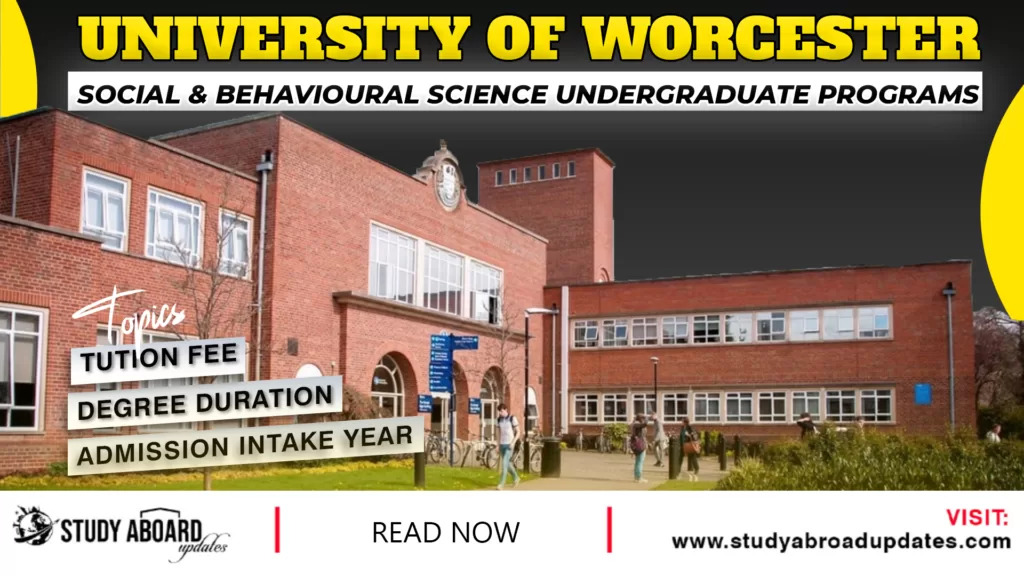 University of Worcester Social & Behavioural Science Undergraduate Programs