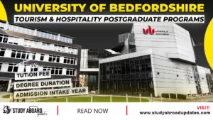 University of Bedfordshire Tourism & Hospitality Postgraduate Programs