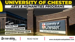 University of Chester Arts & Humanities Programs
