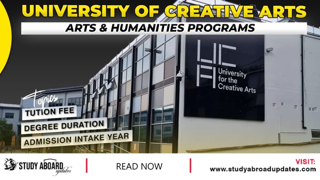 University of Creative Arts Arts & Humanities Programs