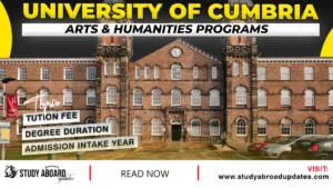 University of Cumbria Arts & Humanities Programs