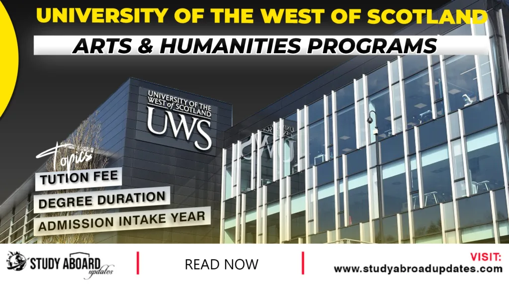 University of the West of Scotland Arts & Humanities Programs