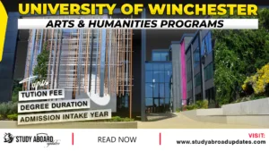 University of Winchester Arts & Humanities Programs