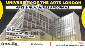 University of the Arts London Arts & Humanities Programs