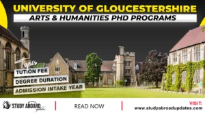 University of Gloucestershire Arts & Humanities Phd Programs