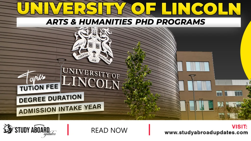 University of Lincoln Arts & Humanities PHD Programs