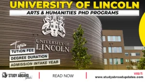 University of Lincoln Arts & Humanities PHD Programs