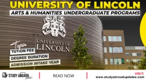 University of Lincoln Arts & Humanities Undergraduate Programs