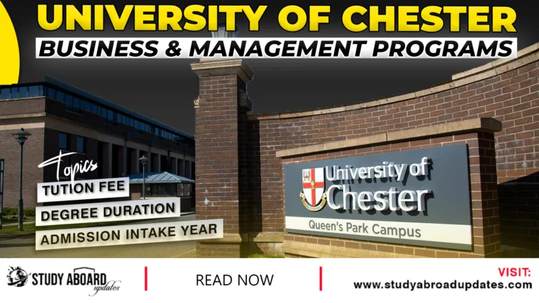 University of Chester Business & Management Programs