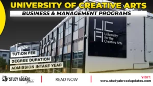 University of Creative Arts Business & Management Programs