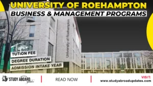 University of Roehampton Business & Management Programs