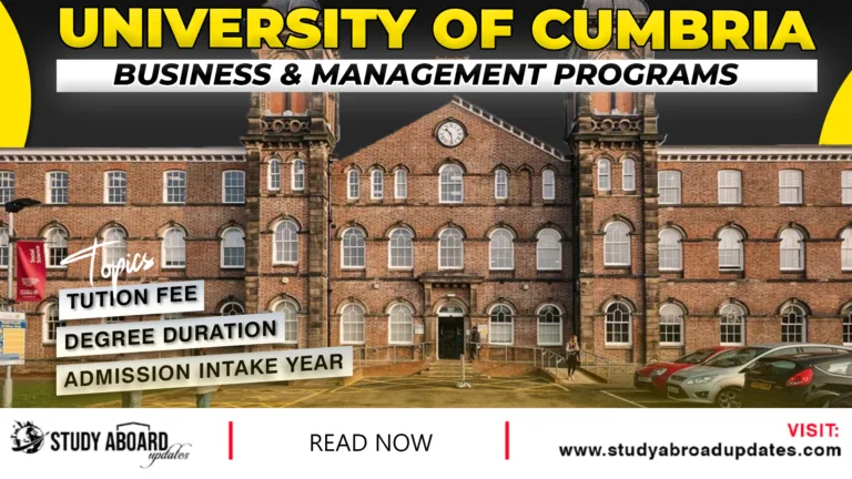 University of Cumbria Business & Management Programs