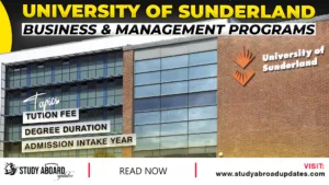 University of Sunderland Business & Management Programs