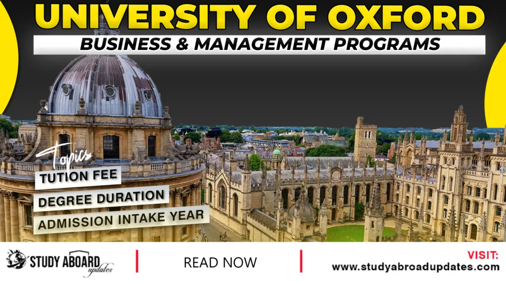 University of Oxford Business & Management Programs
