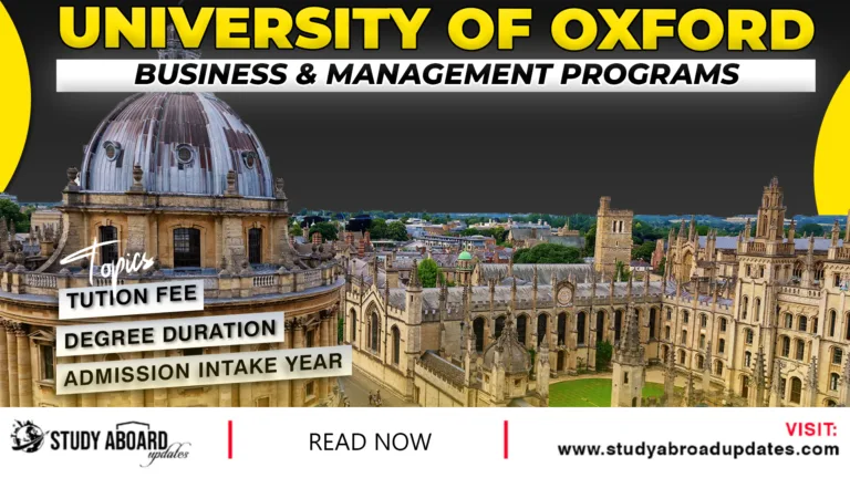University of Oxford Business & Management Programs