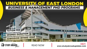 University of East London Business & Management Phd Programs