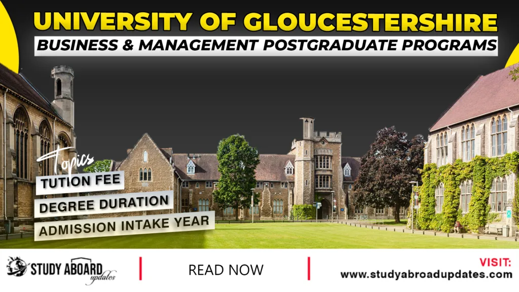 University of Gloucestershire Business & Management Postgraduate Programs