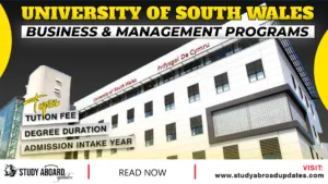 University of South Wales Business & Management Programs