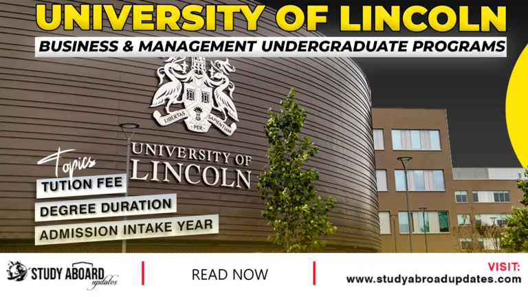 University of Lincoln Business & Management Undergraduate Programs