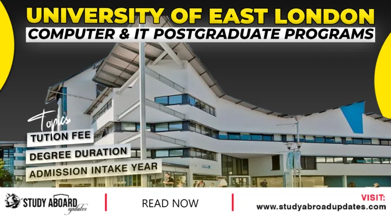 University of East London Computer IT Postgraduate Programs