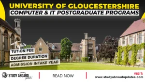 University of Gloucestershire Computer & IT Postgraduate Programs