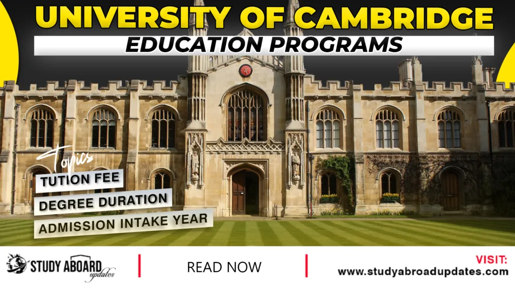 University of Cambridge Education Programs