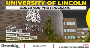 University of Lincoln Education Phd Programs