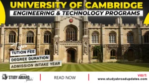 University of Cambridge Engineering & Technology Programs