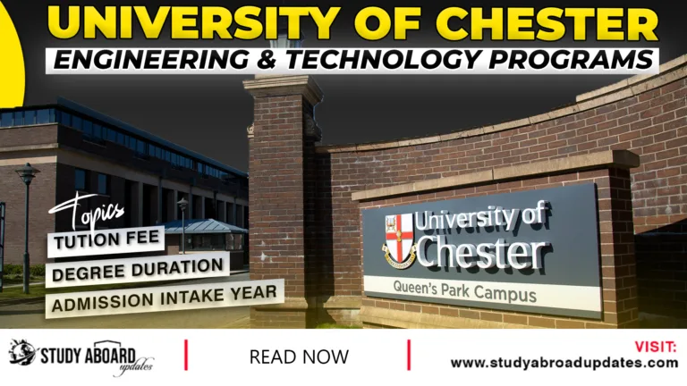 University of Chester Engineering & Technology Programs