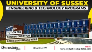 University of Sussex Engineering & Technology Programs