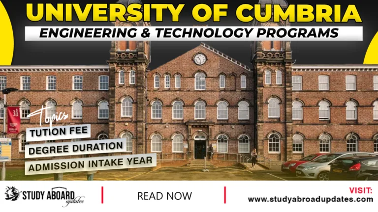 University of Cumbria Engineering & Technology Programs